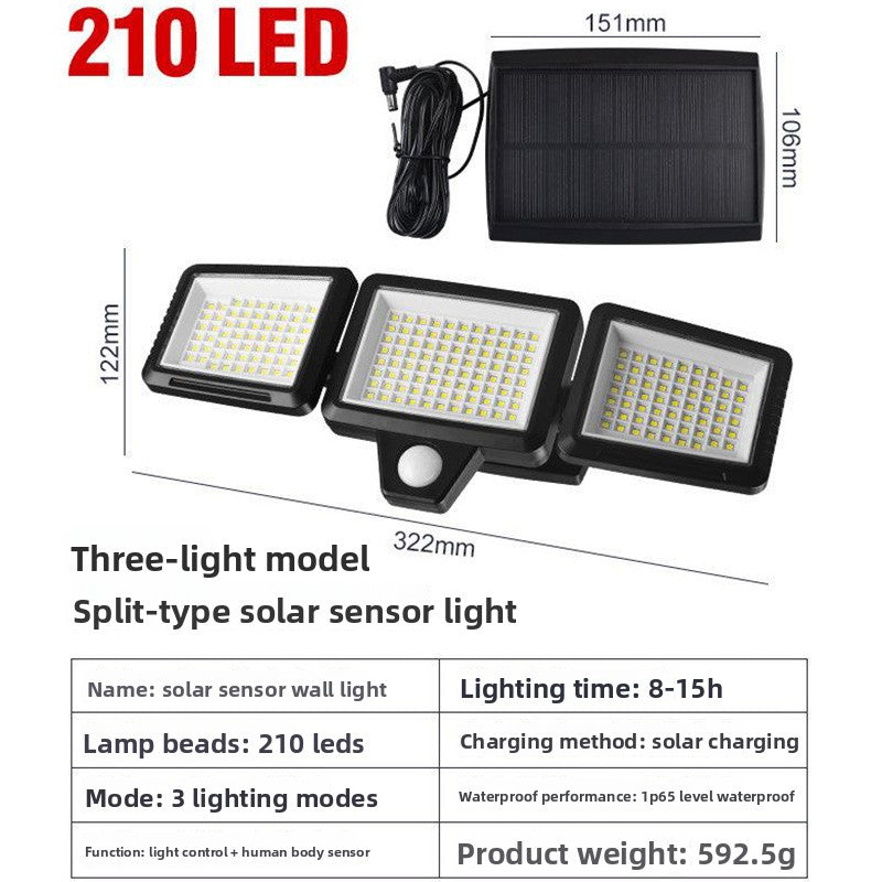 Solar Motion Sensor Light Outdoor – 1800 Lumen Wireless Security Flood Light, IP65 Waterproof, 120° Detection